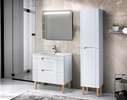 Meble łazienkowe FIJI WHITE 80, Umywalka nablatowa, Lustro, Lampka LED