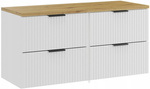 Zestaw szafek 120cm z blatem, Meble łazienkowe ADEL BIAŁY / DĄB ARTISAN