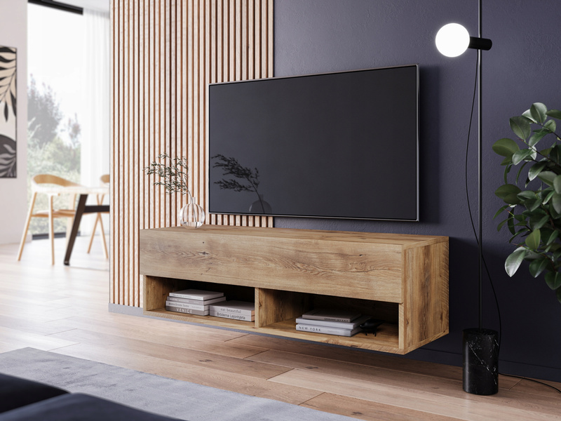 Szafka RTV A 100cm Kastanien Breslaw, do salonu, wisząca, stojąca