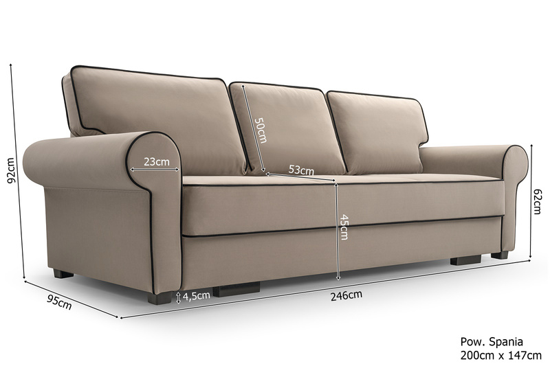 Kanapa Rozkładana, Sofa Rozkładana BETI 246 cm