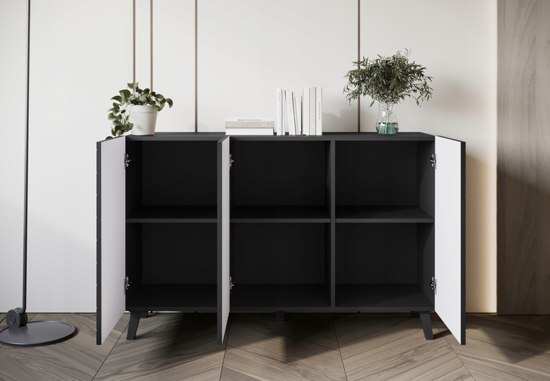 Komoda PHUKET 120 Czarny Grafit Jodełka