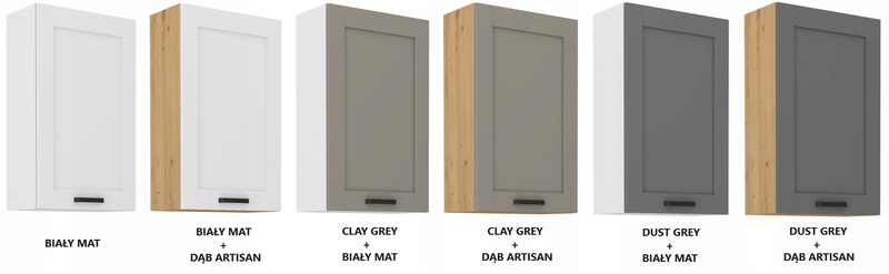 Szafka kuchenna górna LUNA 60 G-90 1F CLAY GREY / BIAŁY MAT