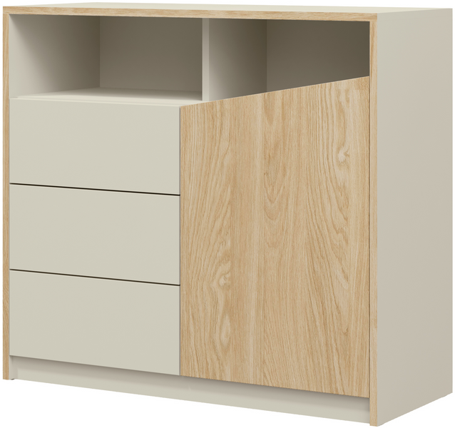 Komoda ASTON 5, Komoda 100cm, Dąb Odwieczny / Czarny