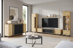 Komoda HELSINKI 150 Dąb Artisan / Czarny Grafit