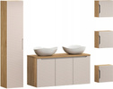 Meble łazienkowe LUXOR BEIGE 120, Umywalki nablatowe, Beż, 2 KOLORY