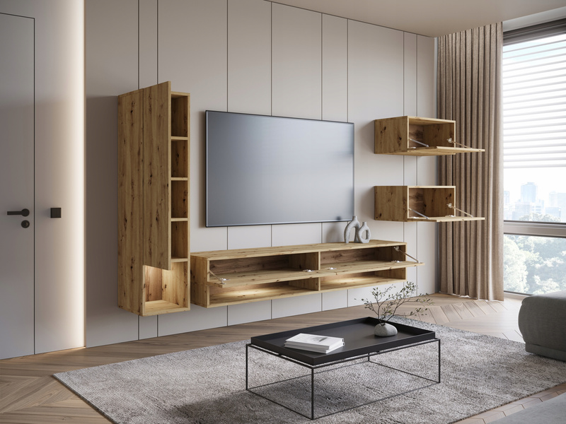 Meblościanka Zestaw Mebli AMADEO salon Dąb Artisan