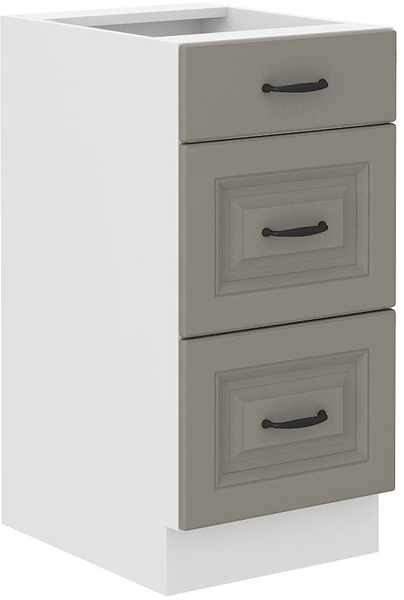 Szafka kuchenna dolna STILO 40 D 3S BB CLAYGREY/BIAŁY MAT