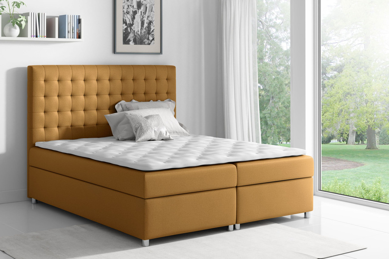 Łóżko Tapicerowane Kontynentalne ASTI 160x200 cm, Sprężyny, Pojemniki, Rozmiary