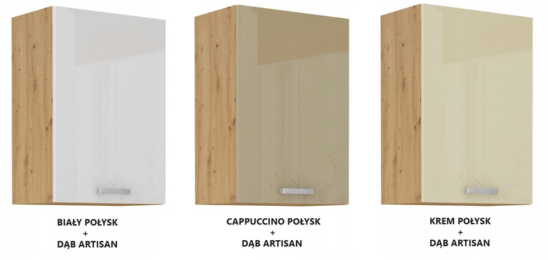 Szafka kuchenna górna ARTISAN 50 G-72 1F CAPPUCCINO POŁYSK / DĄB ARTISAN