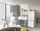 Meble łazienkowe ALBA BIAŁY / SZARY POŁYSK, umywalka, lustro