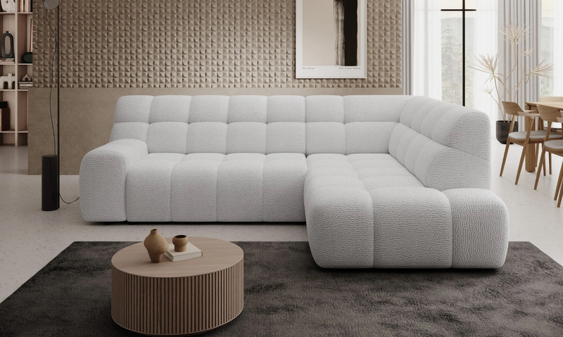 Nowoczesny Narożnik COCOON L 267 cm, Elektryczny wysuw siedziska