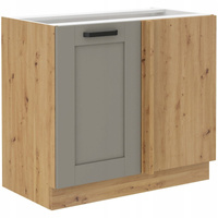 Szafka kuchenna dolna narożna LUNA 105 DN 1F BB CLAY GREY / DĄB ARTISAN