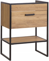 Szafka pod umywalkę 60cm, Meble łazienkowe BROOKLIN Dąb Craft Złoty/Czarny