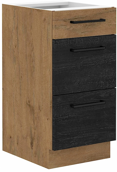 Szafka kuchenna dolna VIGO 40 D 3S BB DARK WOOD / DĄB LANCELOT