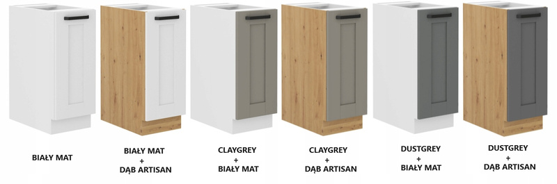 Szafka kuchenna dolna LUNA 30 D CARGO BB CLAY GREY / DĄB ARTISAN