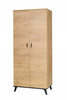 Szafa JOHN 1, Szafa 81cm, Meble do Salonu JOHN, Dąb Lefkas / Czarny