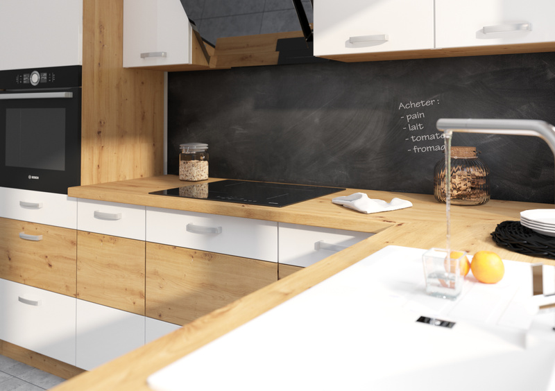 Szafka kuchenna wysoka, słupek 40 DK-210 2F DĄB ARTISAN BIAŁY POŁYSK, Meble Kuchenne ARTISAN 