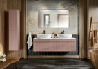 Meble łazienkowe ICONIC CASHMERE 160, 2xUmywalka, Lustro, LED, 3 kolory