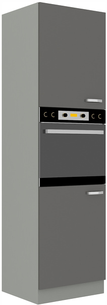 Szafka kuchenna słupek GREY 60 DP-210 2F SZARY POŁYSK / SZARY PLATYNOWY