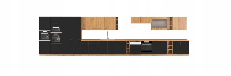 Front do zmywarki MODENA ZM 570x596 CZARNY MAT/DĄB ARTISAN