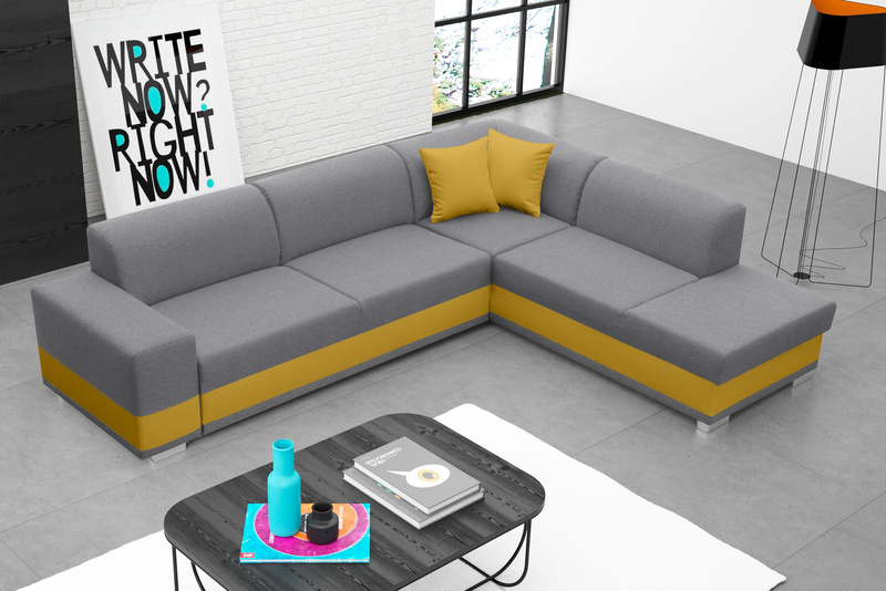 Narożnik z funkcją spania DARCO 285 cm, Rozkładany, Pojemnik, Rogówka