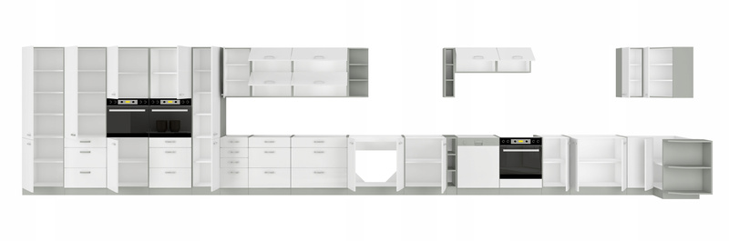 Szafka kuchenna BIANCA 60x60 GN-72 2F (90°) BIAŁY POŁYSK/SZARY PLATYNOWY