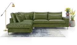 Duży Nowoczesny Narożnik do salonu CORNELIA 314 cm, Sprężyny, Rogówka