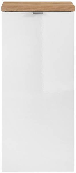Szafka łazienkowa 35cm, Meble łazienkowe CAPRI Biały Połysk/Dąb Craft Złoty