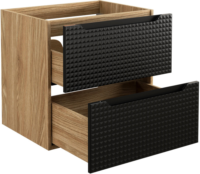 Szafka pod umywalkę 60cm, Meble łazienkowe LUXOR Dąb Olejowany / Czarny