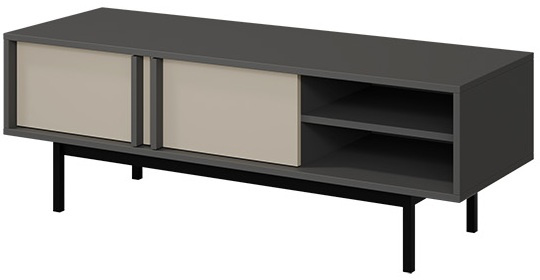 Szafka RTV ALSY 10 123cm, Meble Pokojowe ALSY Antracyt / Dąb Olejowany