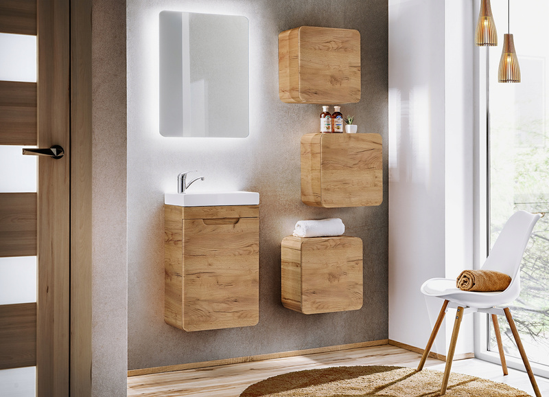 Szafka łazienkowa 35cm 810, Meble łazienkowe ARUBA Dąb Craft / Szary Kosmos