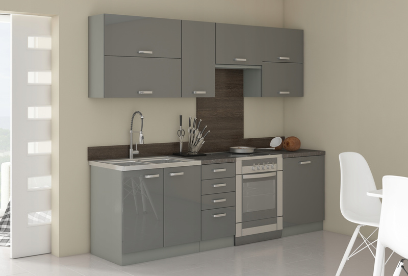 Szafka kuchenna dolna GREY 15 D CARGO BB SZARY POŁYSK / SZARY PLATYNOWY