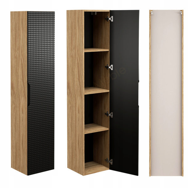 Meble łazienkowe LUXOR BLACK 120, Umywalki nablatowe, Dąb/Czarny, 2 KOLORY