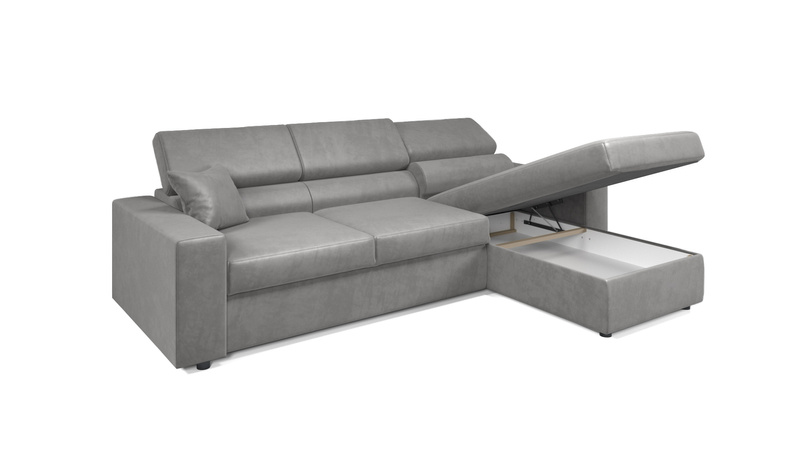 Narożnik z Funkcją Spania PIANO 272 cm, Rozkładany, Pojemnik, Rogówka