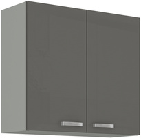 Szafka kuchenna górna GREY 80 G-72 2F SZARY POŁYSK / SZARY PLATYNOWY