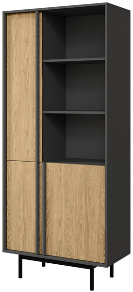 Regał ALSY 2 63cm, Meble Pokojowe ALSY Antracyt / Beż Jasny