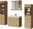 Meble łazienkowe MADRIT I, lustro, umywalka Dąb Artisan