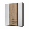 Szafa KAJA 2 LUSTRA 2F 3S Dąb Evoke drzwi szuflady