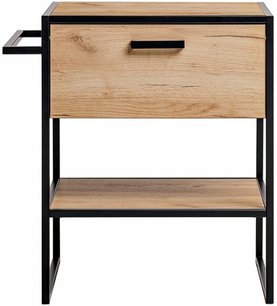 Szafka pod umywalkę 70cm, Meble łazienkowe BROOKLIN Dąb Craft Złoty/Czarny