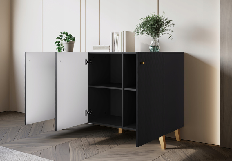 Komoda PHUKET 120 Czarny Grafit Romby