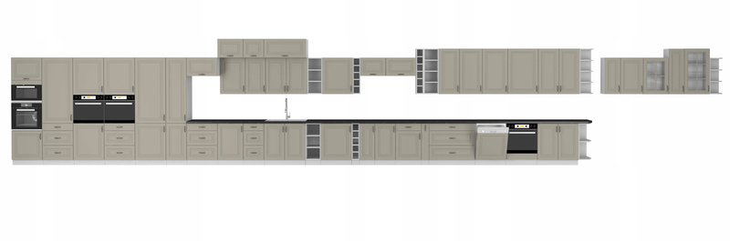 Szafka kuchenna górna narożna STILO 60x60 GN-90 (45°) 1F CLAYGREY/BIAŁY MAT
