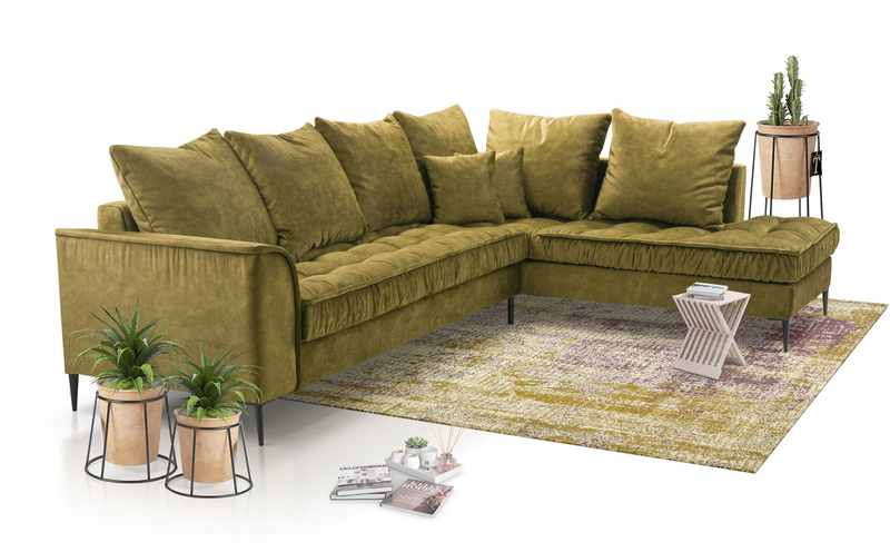 Nowoczesny Narożnik do salonu LENA 306 cm, Rogówka, Sprężyny, Silikon