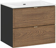 Zestaw meblowy 60cm z umywalką, Meble łazienkowe TALIA Dąb Casella / Czarny