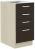 Meble Kuchenne CHAMONIX 280 cm, DĄB FERRARA, LEGNO CIEMNE