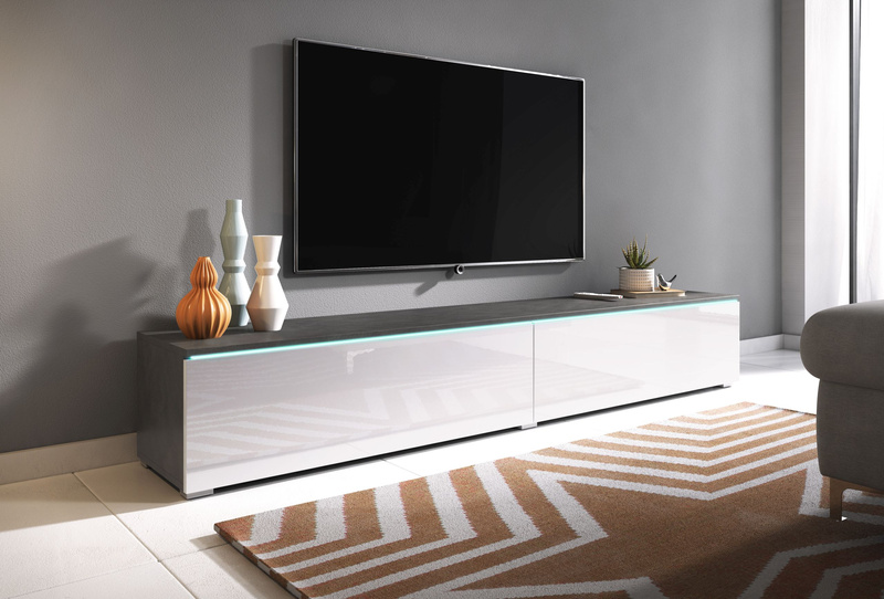 Szafka RTV Lowboard D 180cm MATERA / BIAŁY POŁYSK