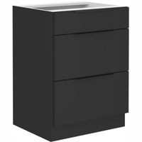 Szafka kuchenna dolna SIENA 60 D 3S BB CZARNY MAT
