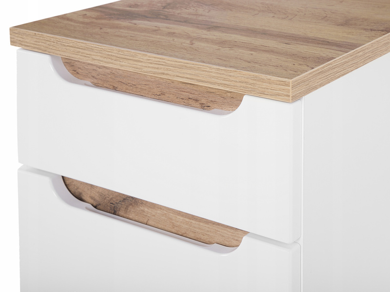 Szafka łazienkowa 810 35cm, Meble łazienkowe BALI Dąb Craft / Biały Połysk