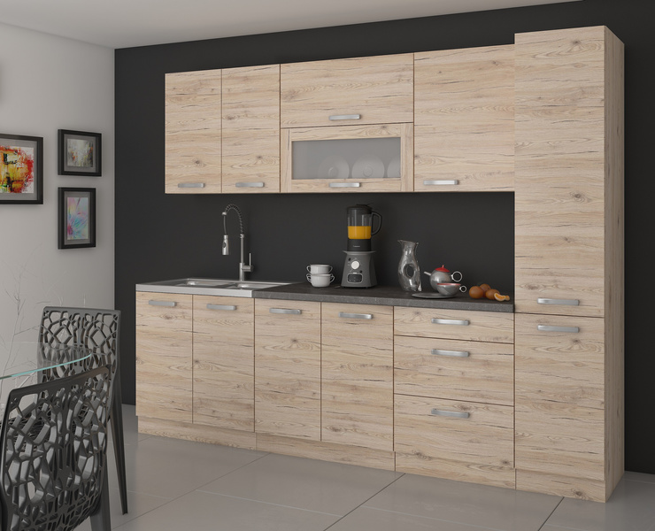 Szafka kuchenna górna, wisząca witryna 80 GUS-72 2F DĄB BORDEAUX, Meble Kuchenne BORDEAUX
