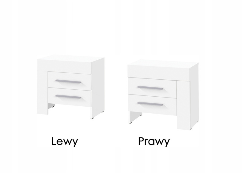 Szafka nocna CEZAR 21L, Stolik nocny 50cm, Meble do Salonu CEZAR, Biały