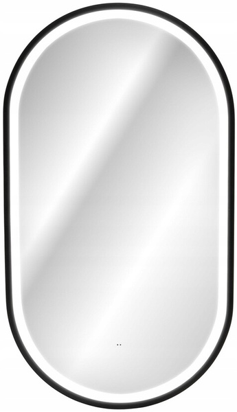 Lustro łazienkowe LED w ramie, Meble łazienkowe APOLLO Czarny